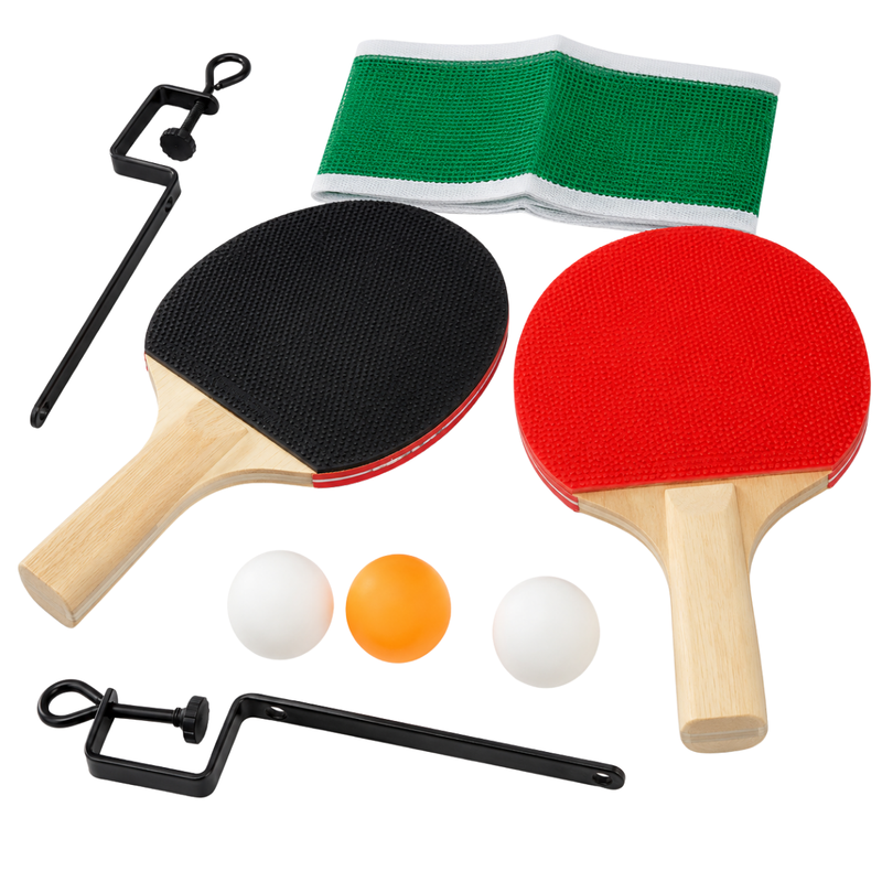 Kit de ping pong com 2 raquetes suporte de ferro rede e bolinhas para iniciação e recreação