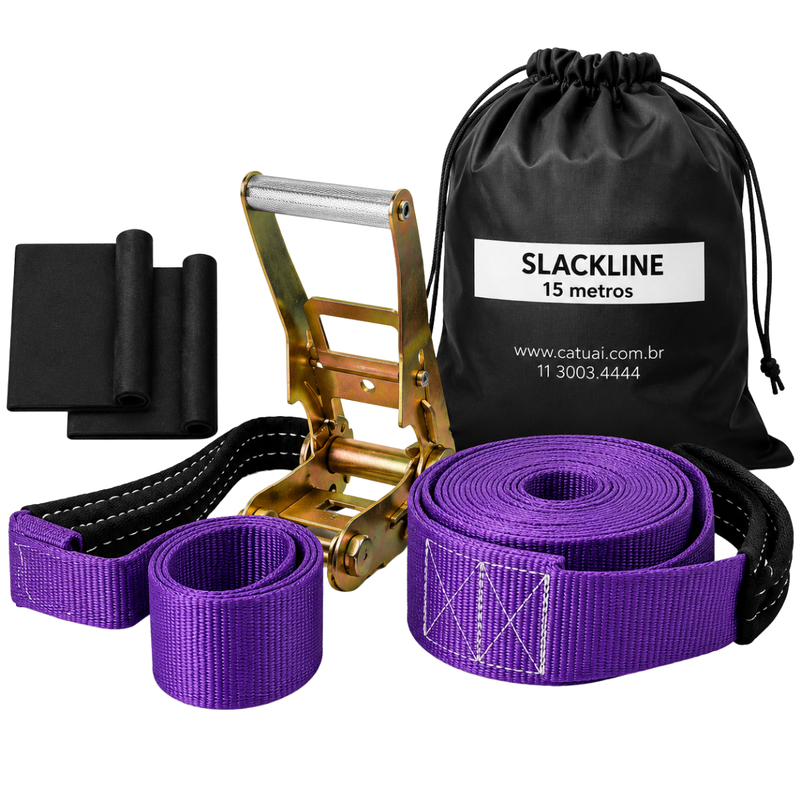 Slackline completo com protetor de arvore 15mt