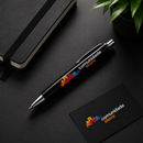 Caneta Preta Comunidade Store Personalizada com Logo Colorido