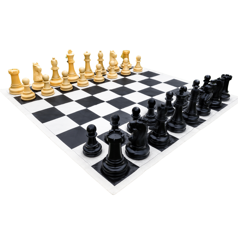 Jogo de xadrez gigante completo peças e tabuleiro